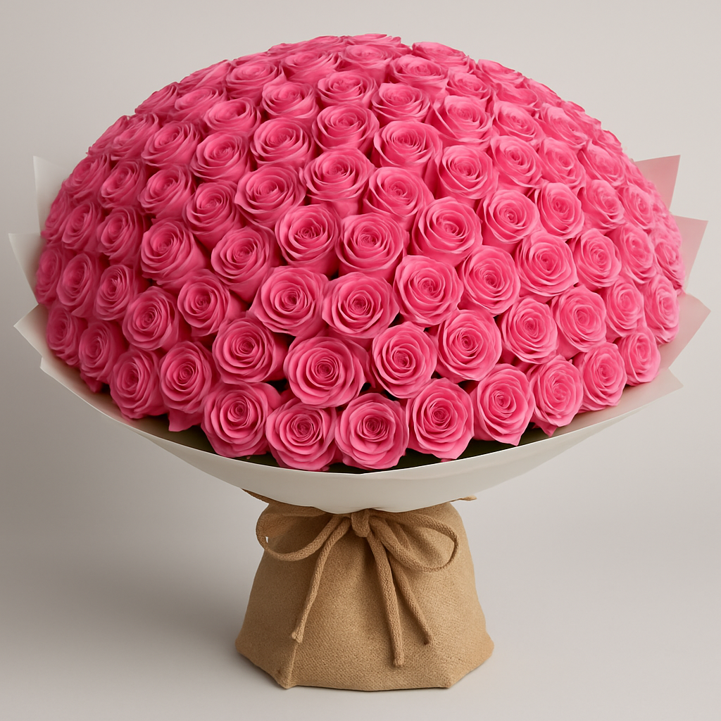 101 Luxury Pink Roses #Size_Grand