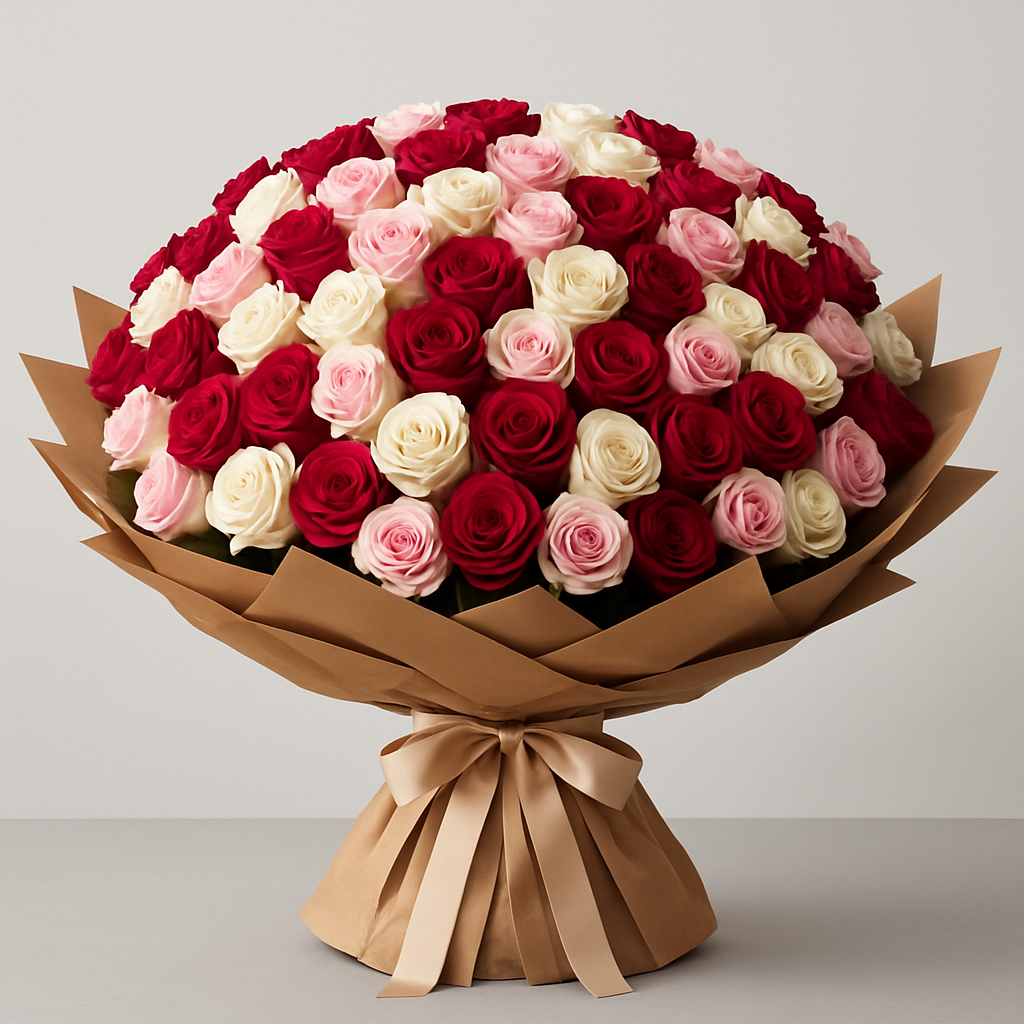 101 Premium Mixed Roses #Size_Grand