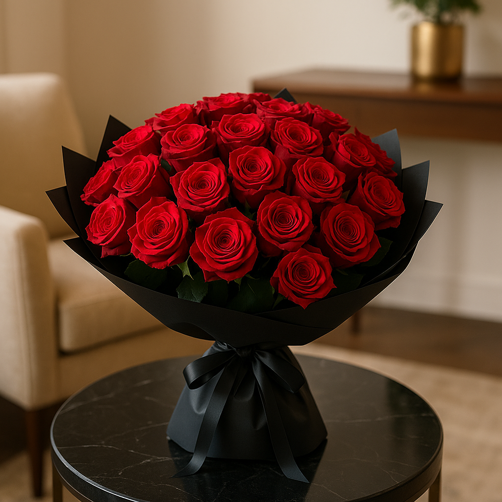 30 Stems Garden Roses Hand Tied Bouquet