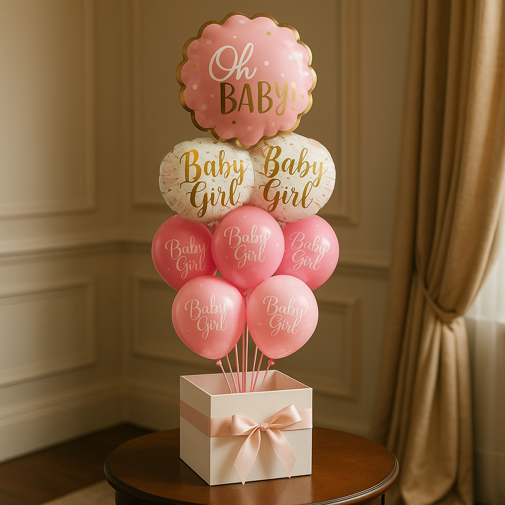 Oh Baby Girl Pink Balloons