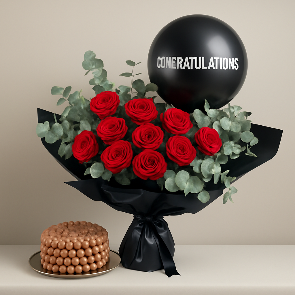 Be My Valentine Combo – Birthday Roses And Eucalyptus Gift Set #Size_Classic