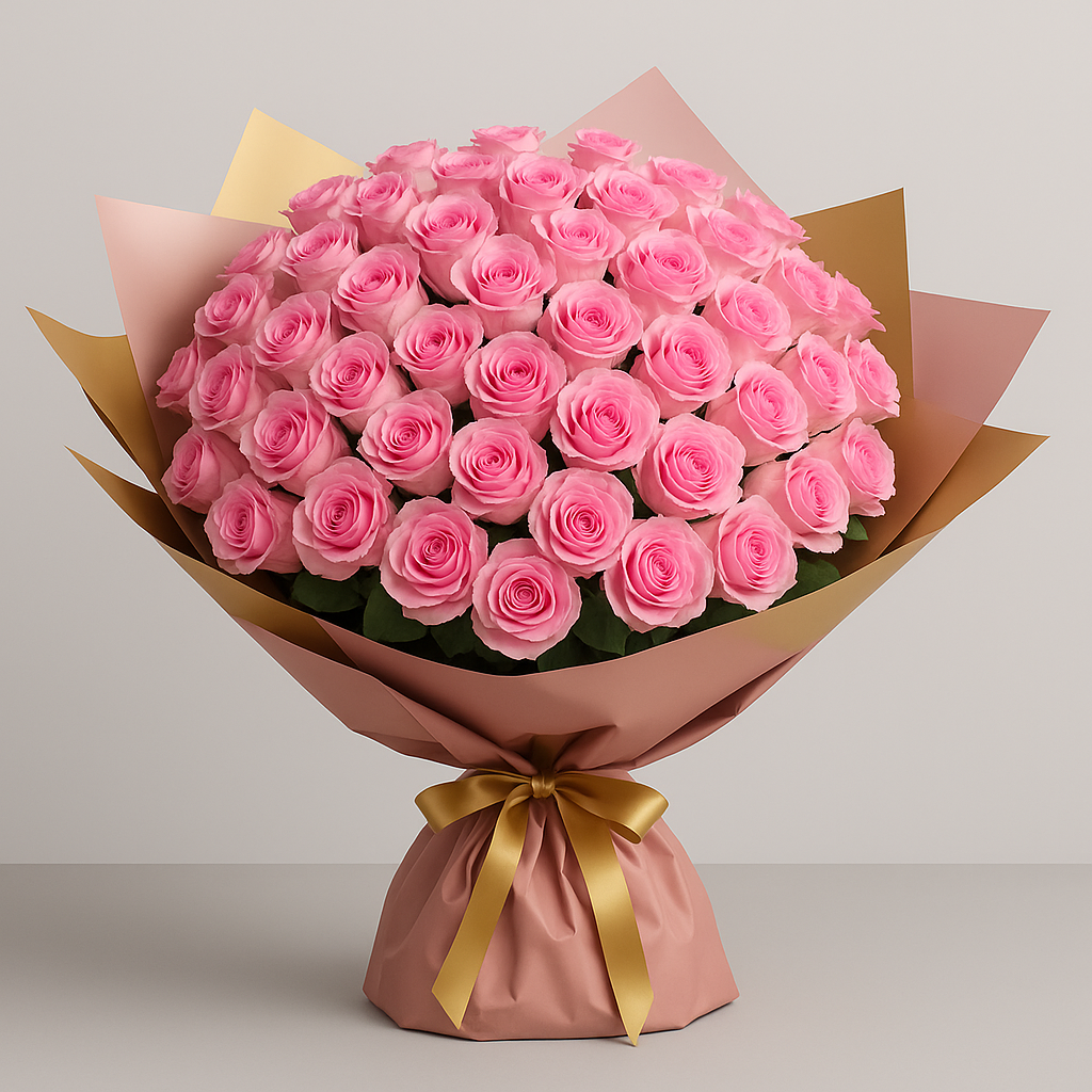 Blush Pink – Birthday Roses Bouquet #Size_Grand