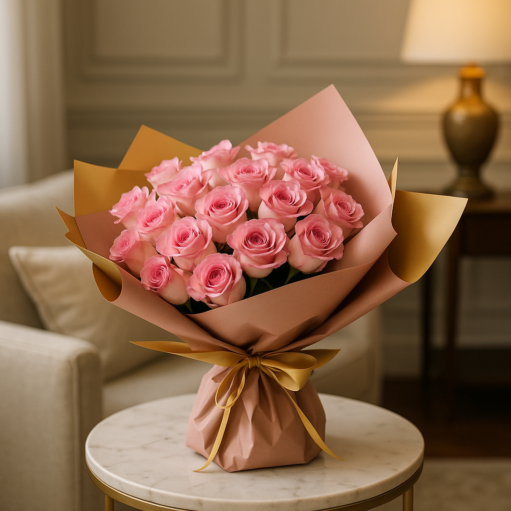 Blush Pink – Birthday Roses Bouquet