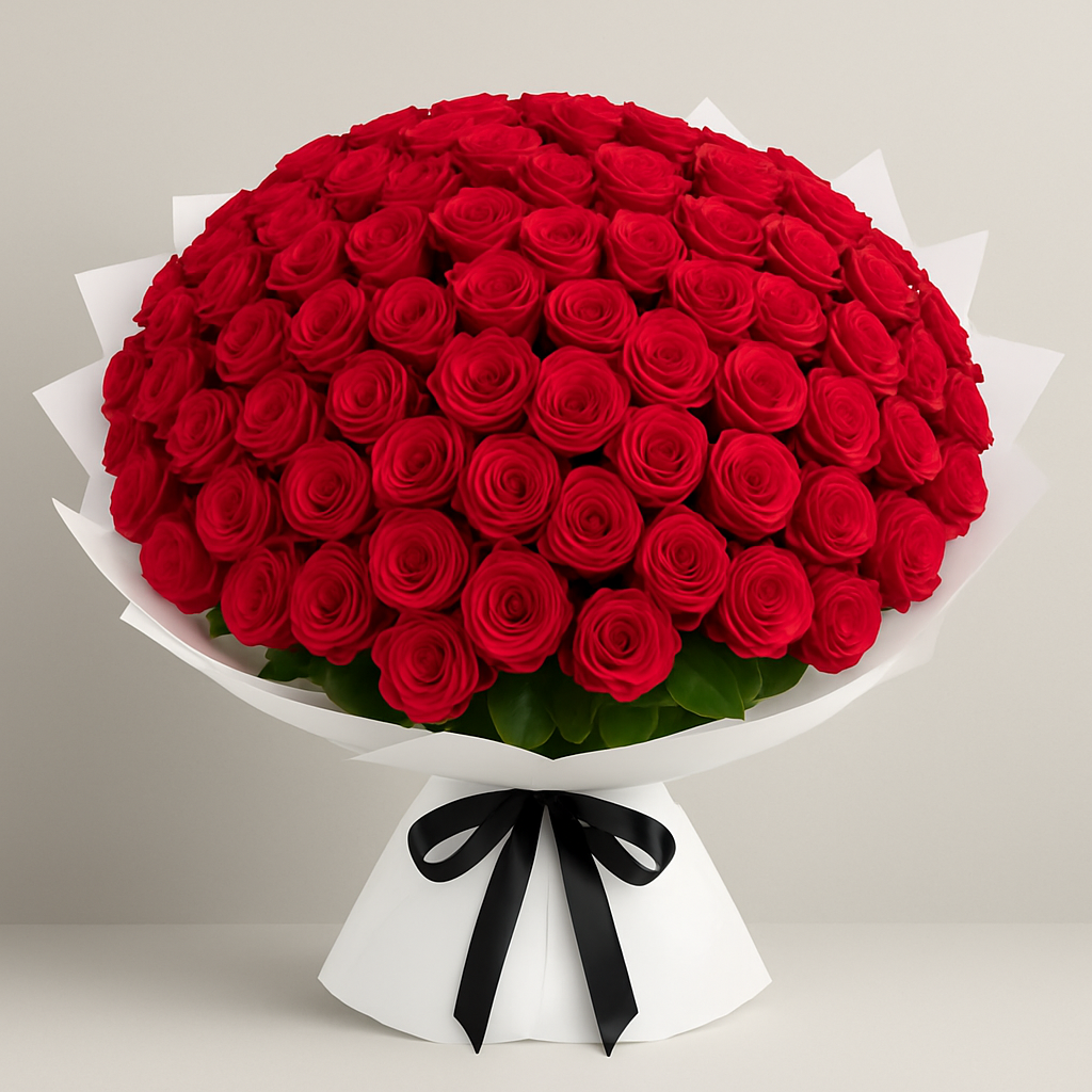 50 Premium Red Roses #Size_Grand