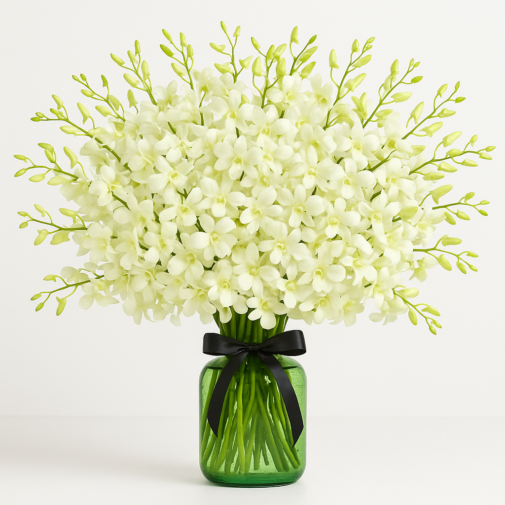 Fantasy – Romantic Orchids Vase Arrangement #Size_Grand