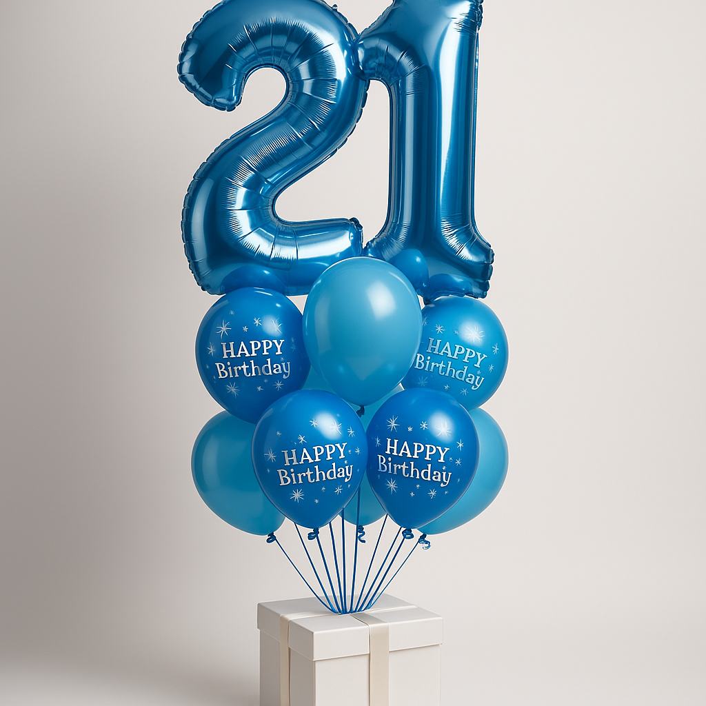 Happy Birthday Blue Any Number Balloons