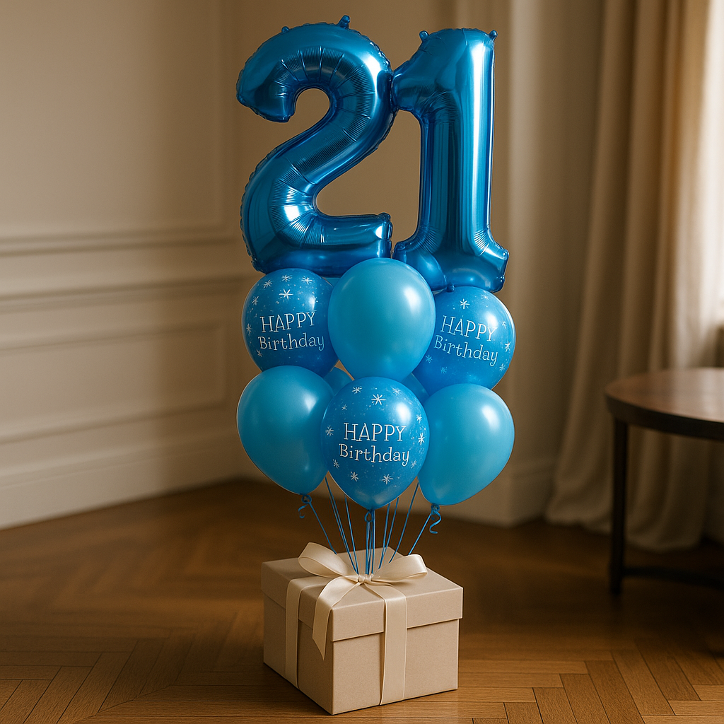 Happy Birthday Blue Any Number Balloons