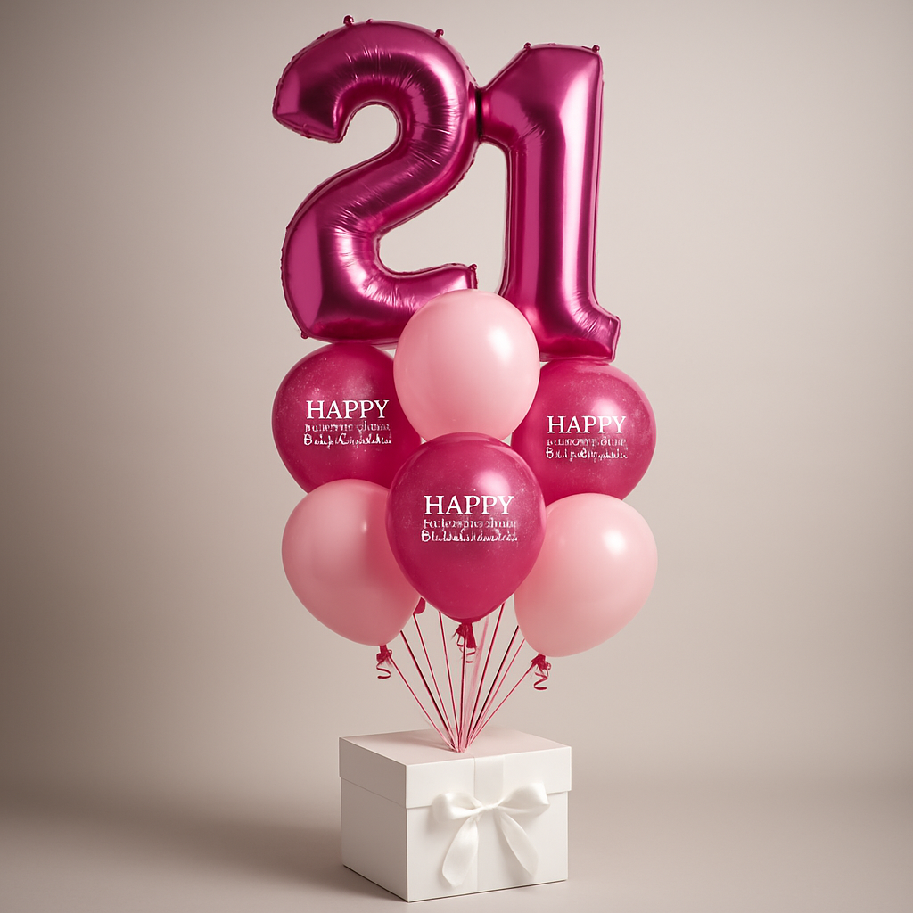Happy Birthday Pink Any Number Balloon
