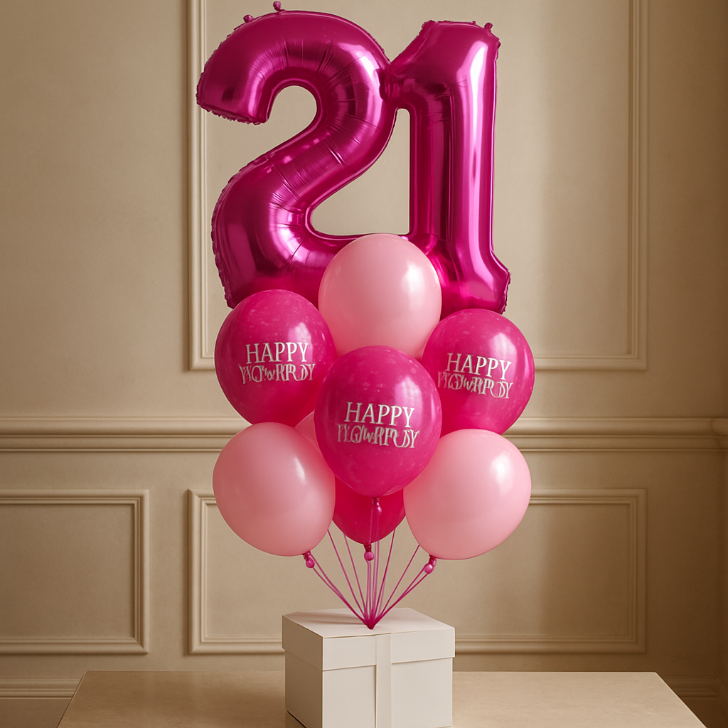 Happy Birthday Pink Any Number Balloon