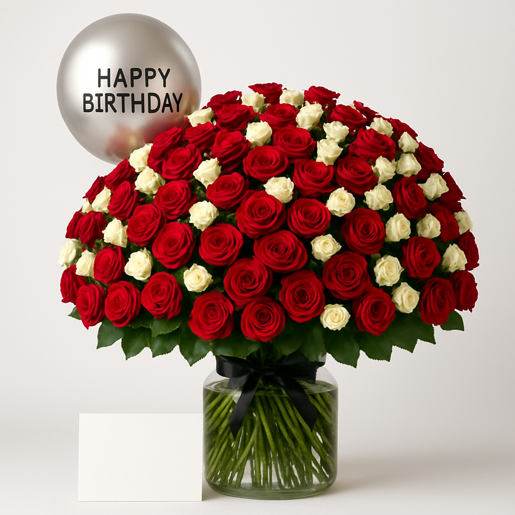 Just 4 U – Birthday Spray Roses And Roses Gift Set #Size_Grand