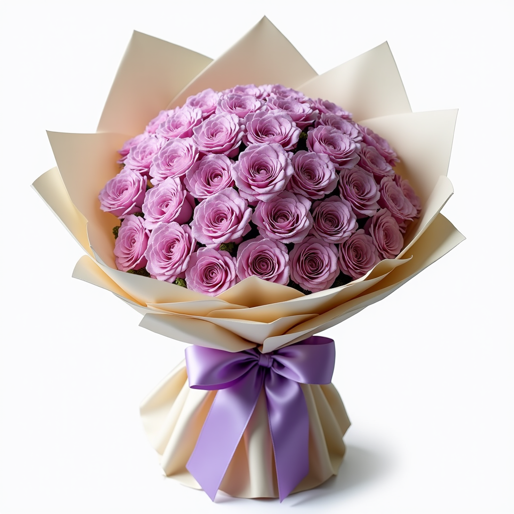 Lilac and Pink Bouquet – Chrysanthemums And Roses #Size_Grand