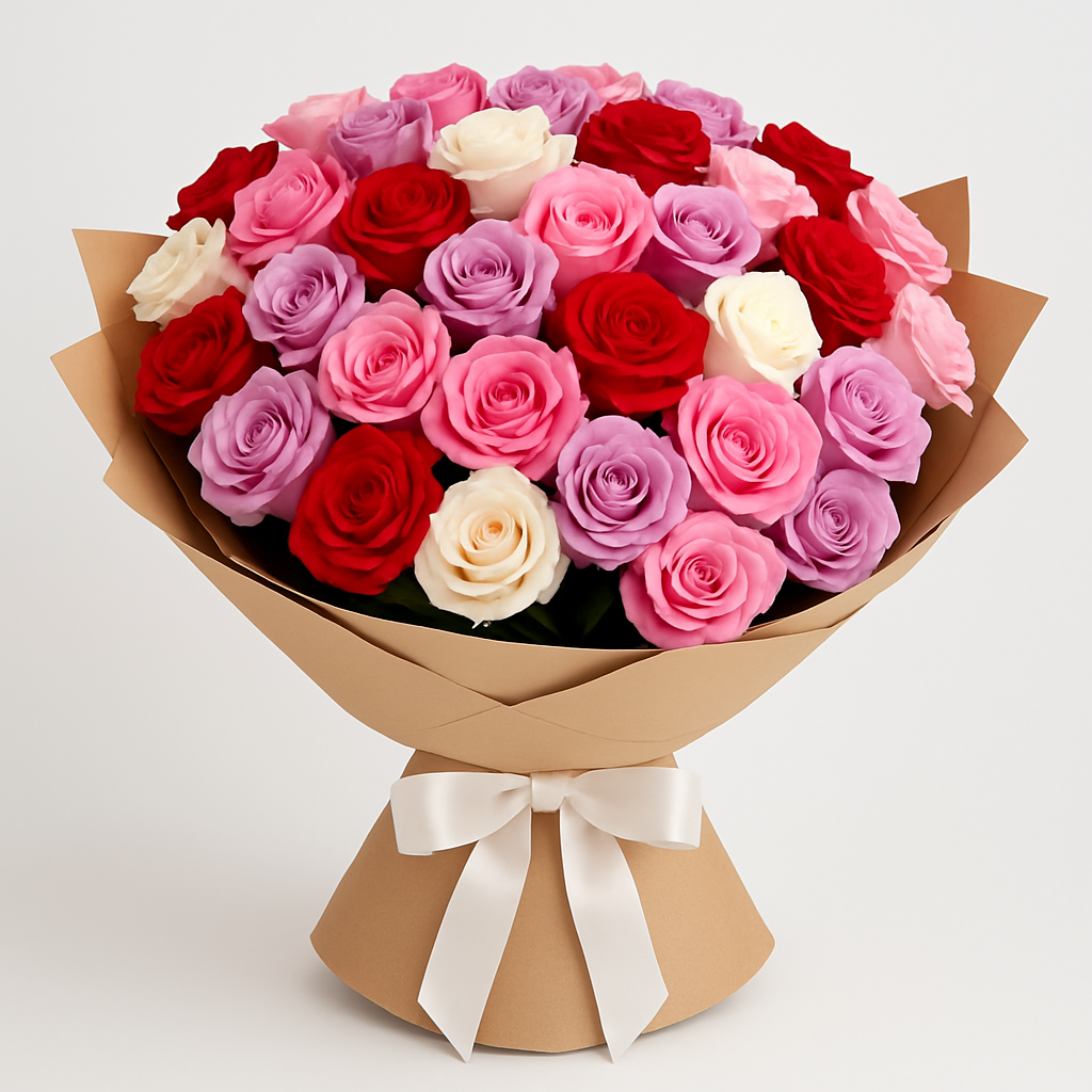 Luxury Mixed Roses – Birthday Roses Bouquet #How many roses?_30 Roses