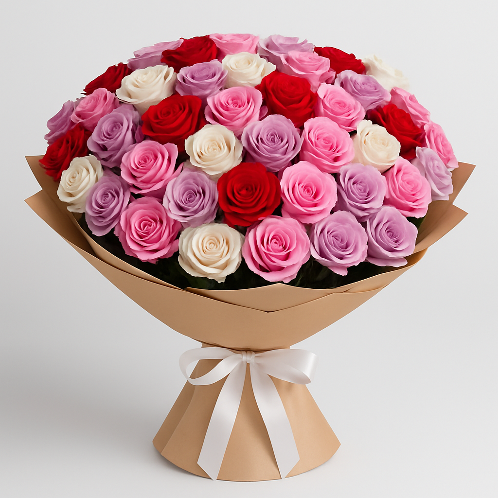 Luxury Mixed Roses – Birthday Roses Bouquet #How many roses?_40 Roses