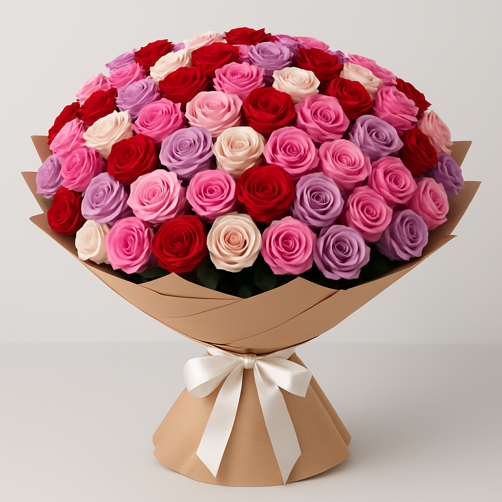 Luxury Mixed Roses – Birthday Roses Bouquet #How many roses?_60 Roses