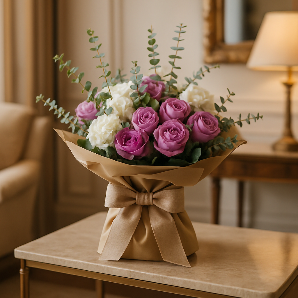 Majestic Essence Bouquet – Birthday Roses And Hydrangea Bouquet