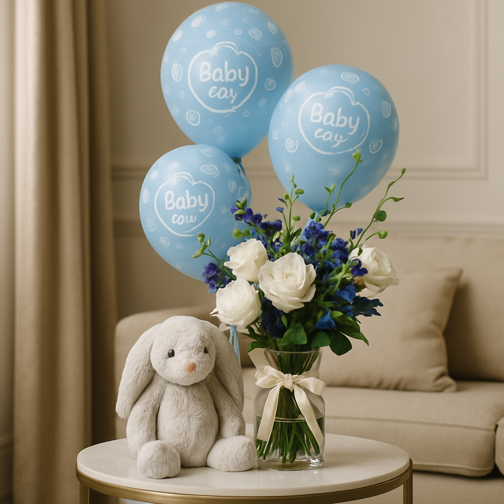 My Boy's Bunny – Birthday Roses And Orchids Gift Set