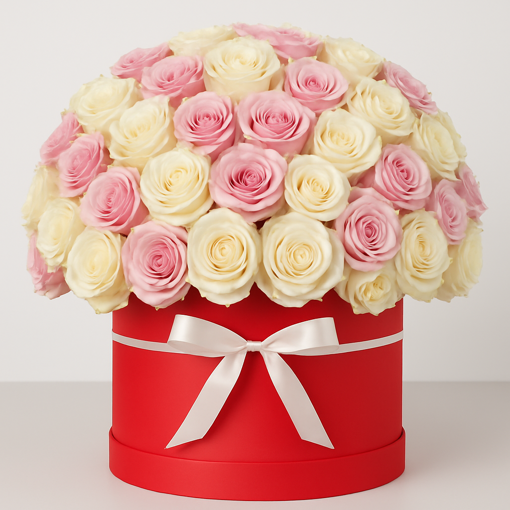 Premium Medium Dome Roses Box Arrangement #Size_Deluxe
