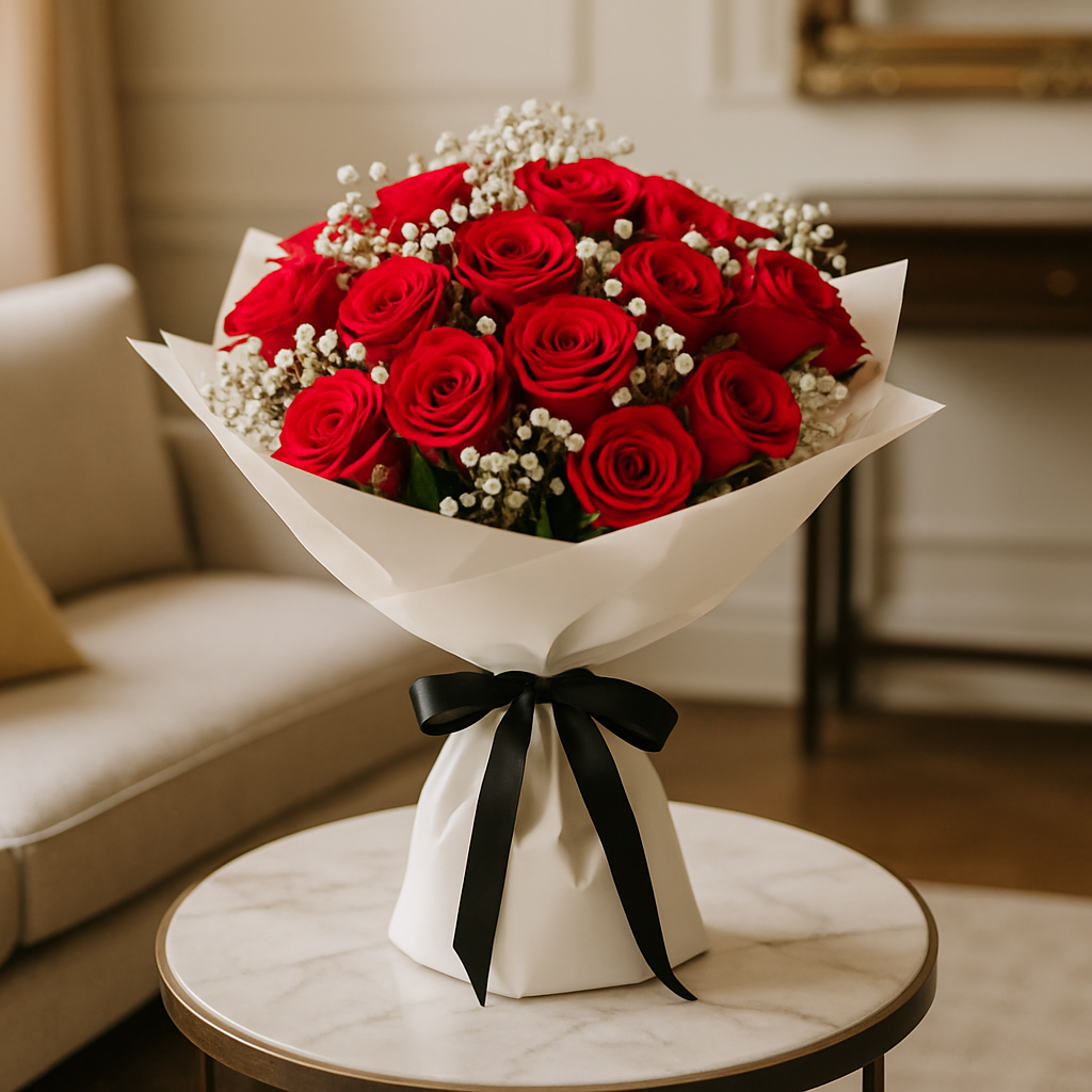 Premium Roses & Gypsophila