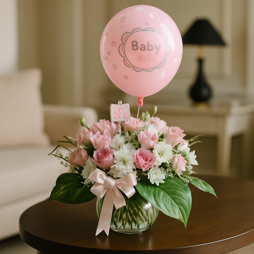 Pretty In Pink – Birthday Roses And Tulips Vase Arrangement