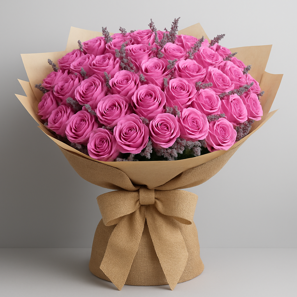 Simple Sophistication Bouquet – Birthday Roses Bouquet #Size_Grand