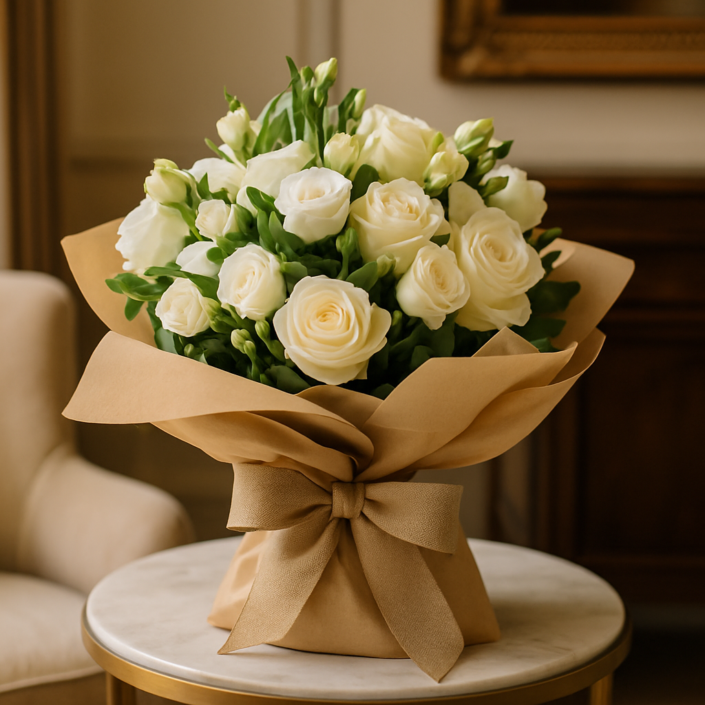 Soft Innocence Bouquet – Birthday Roses Bouquet