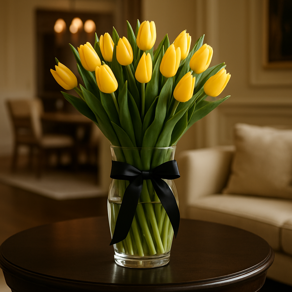 Sunshine – Birthday Tulips Vase Arrangement