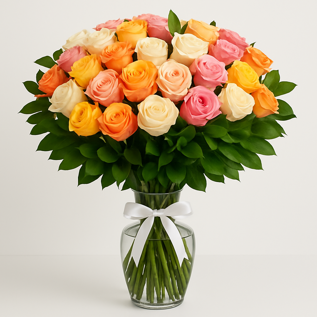 Symphony – Birthday Roses Vase Arrangement #Size_Grand
