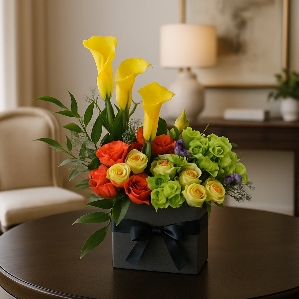 Tutti Frutti – Birthday Spray Roses And Roses Vase Arrangement