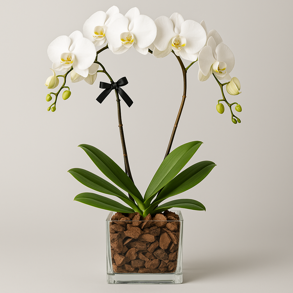 White Phalaenopsis Orchid Single Stem - Real Fresh Plant #Size_Grand