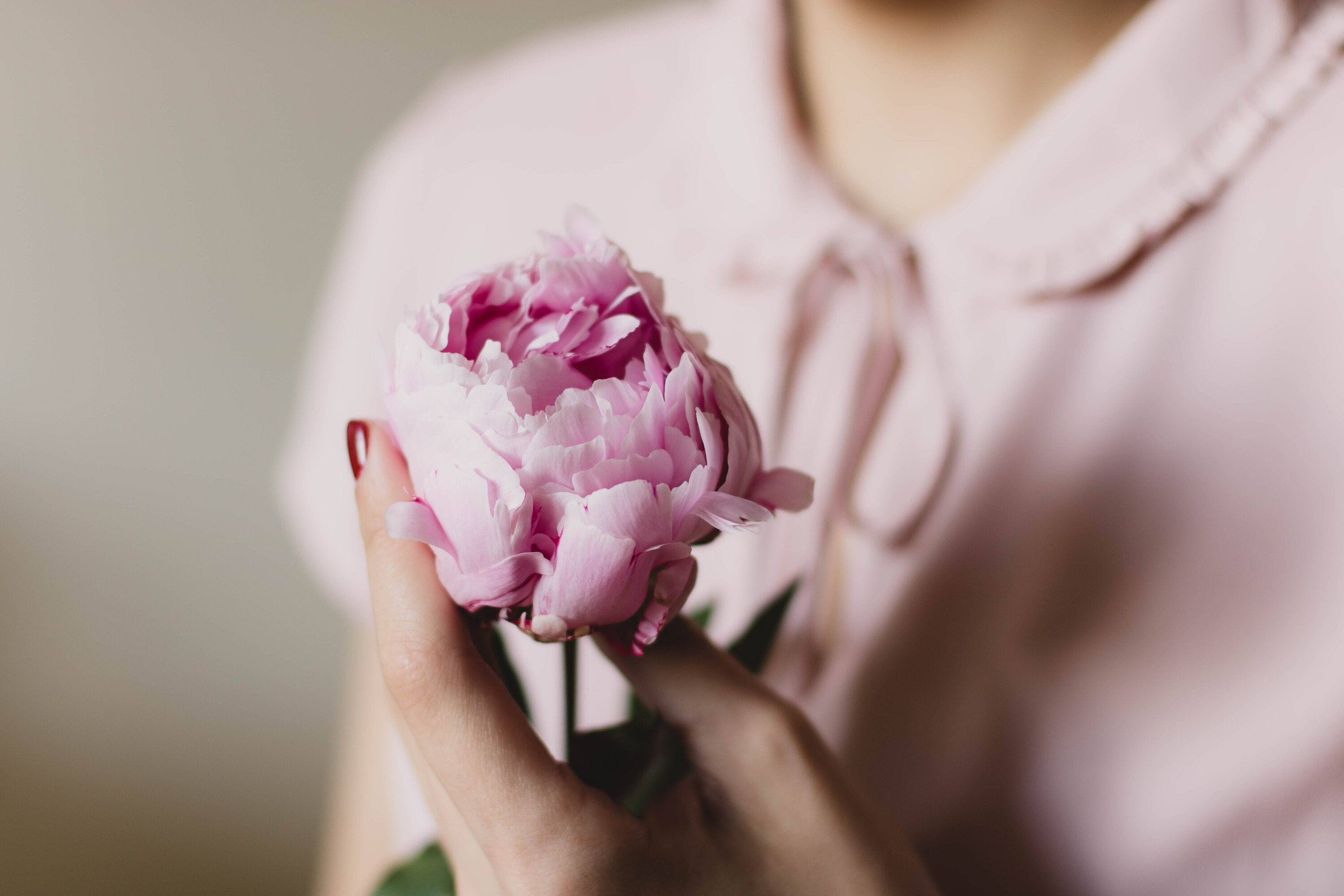 lady holding flower