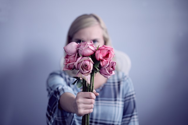 giving flowers