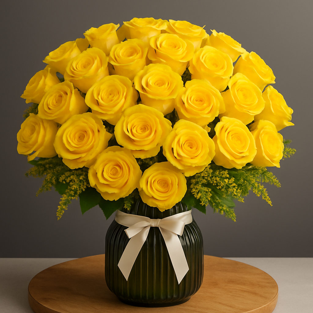 50 Signature Yellow Roses in a Vase #Size_Classic