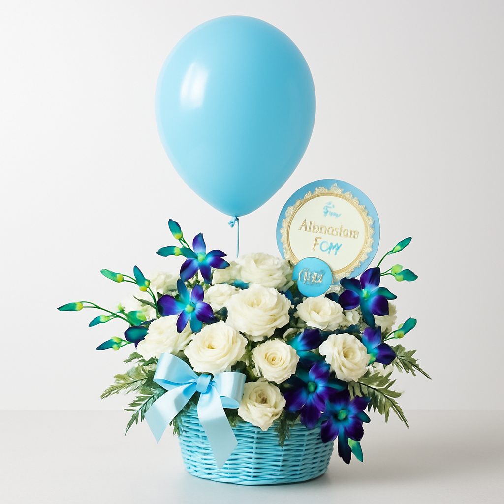 Baby Blue – Soft Roses And Orchids Gift Set #Size_Classic