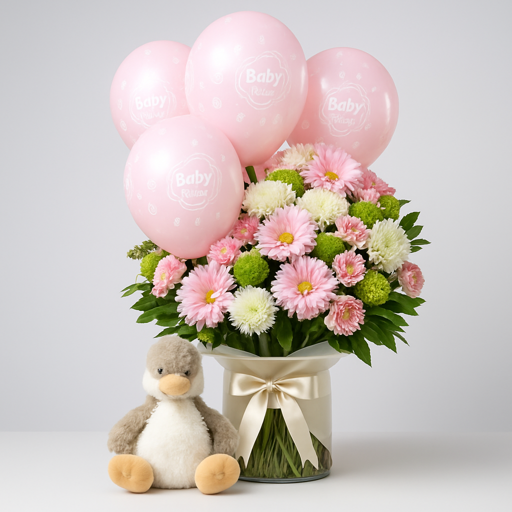 Baby Girl Duck Combo – Soft Roses Gift Set #Size_Grand