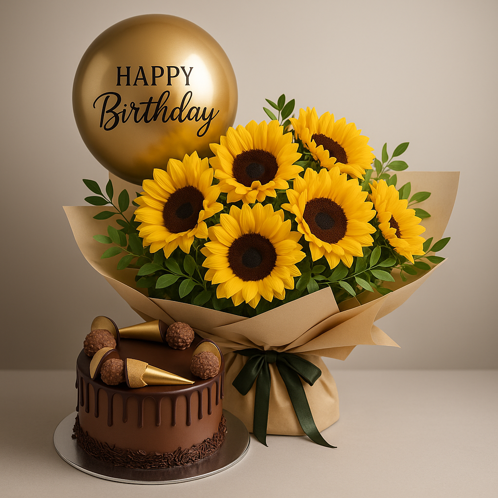 Blossom Bliss Bundle – Birthday Sunflowers Gift Set