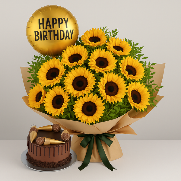 Blossom Bliss Bundle – Birthday Sunflowers Gift Set