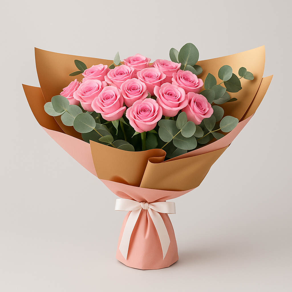 BLUSH - Pink Roses and Eucalyptus