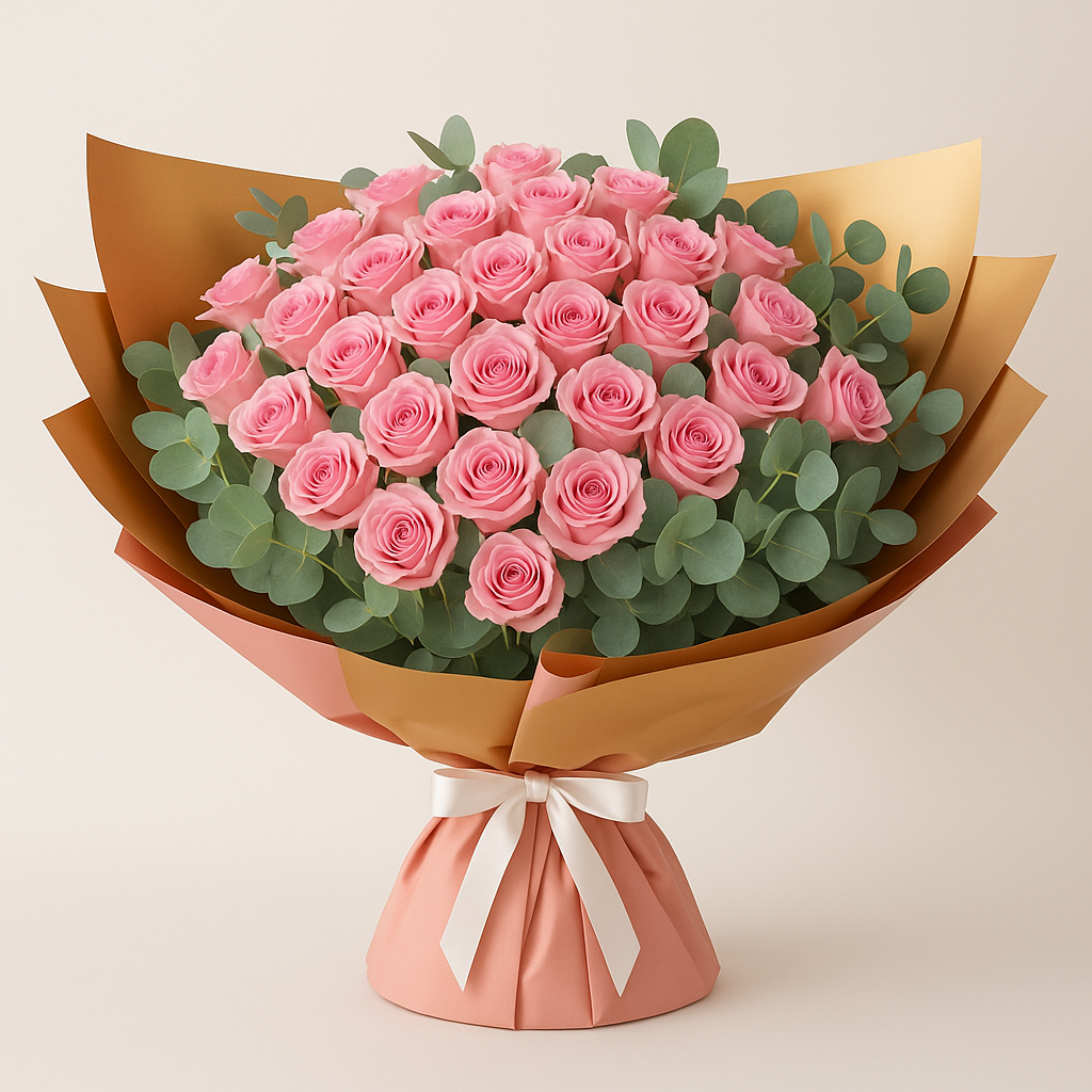 BLUSH - Pink Roses and Eucalyptus #Size_Grand