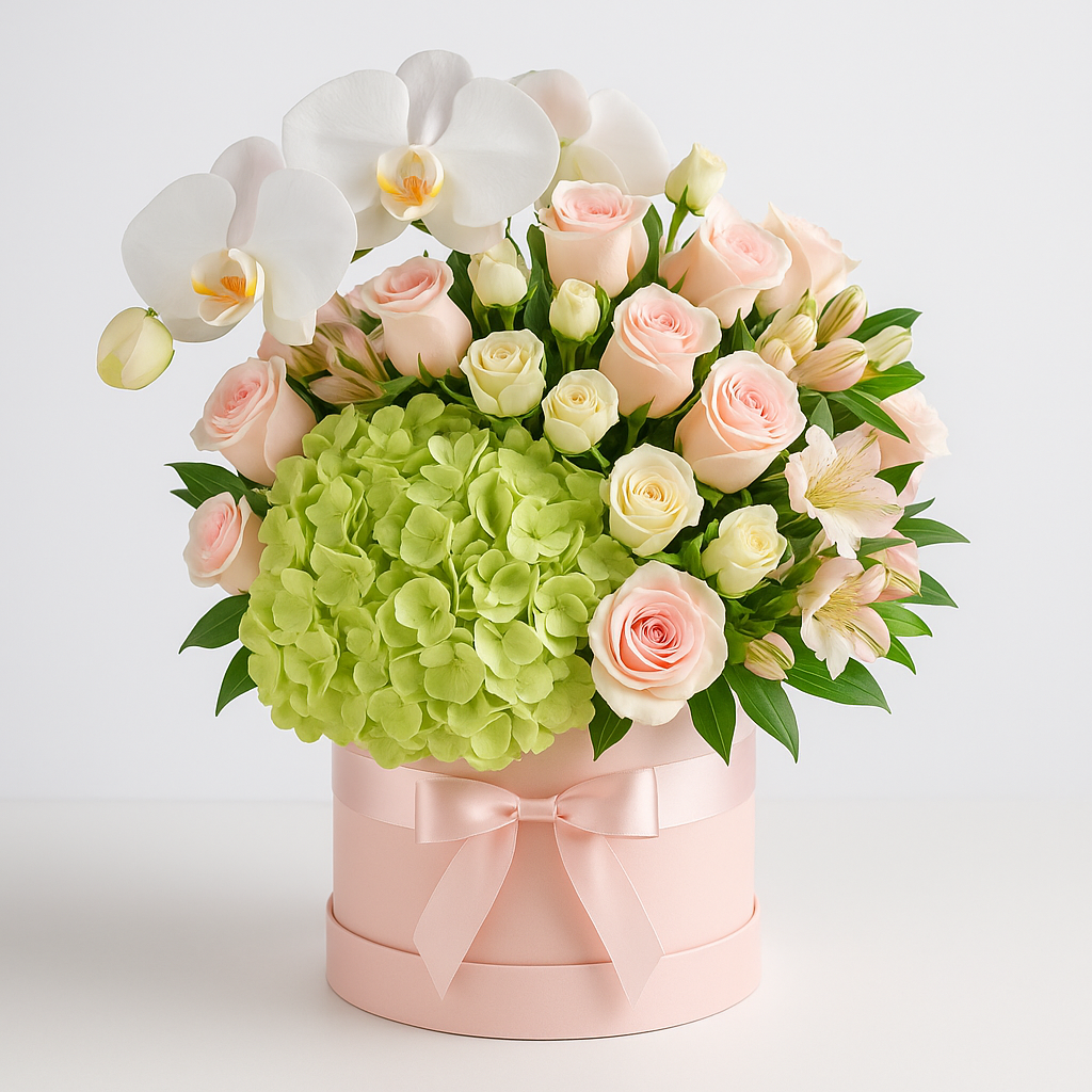 Corsham – Birthday Roses And Orchids Bouquet Box