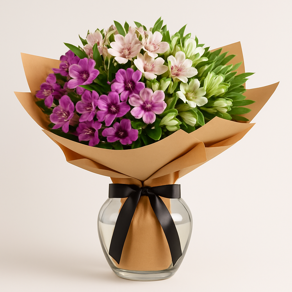 Designer's Collection #4 - Alstromerias – Romantic Alstroemeria Vase Arrangement