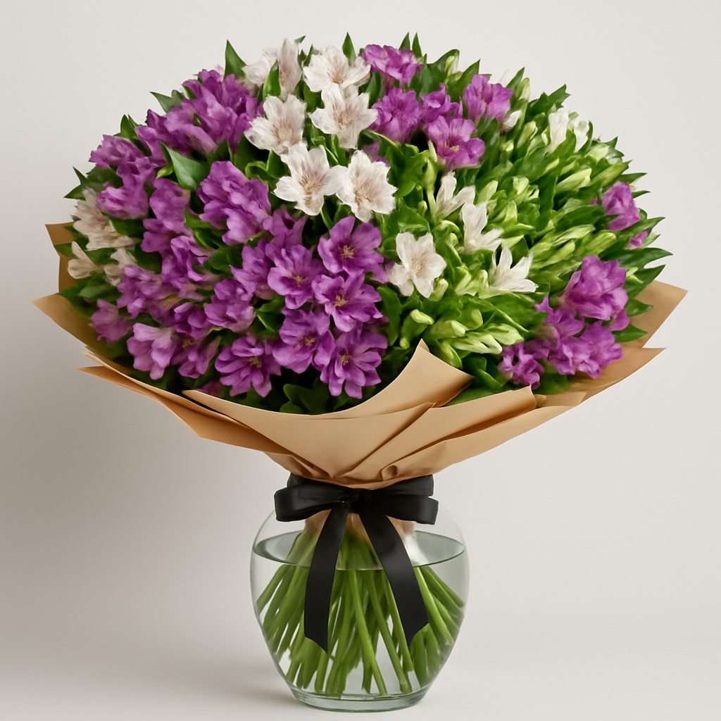 Designer's Collection #4 - Alstromerias – Romantic Alstroemeria Vase Arrangement #Size_Grand