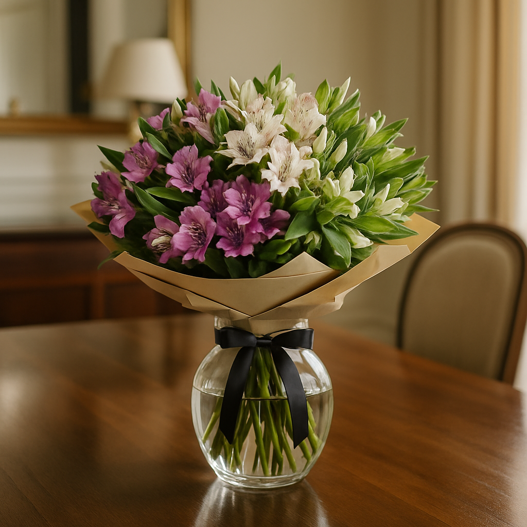 Designer's Collection #4 - Alstromerias – Romantic Alstroemeria Vase Arrangement