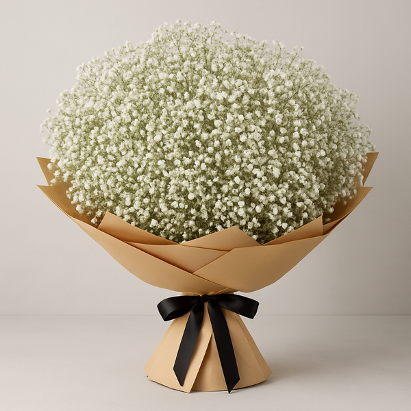 Designer's Collection #5 - Gypsophila – Romantic Roses Hand-Tied Bouquet