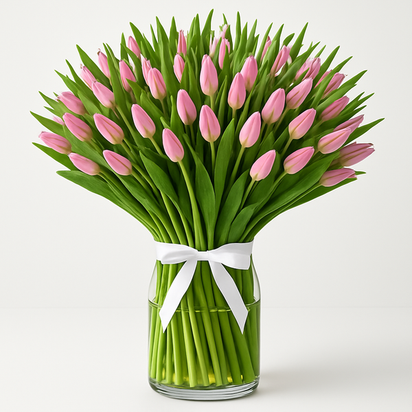 Designer's Collection #8 – Birthday Tulips Vase Arrangement