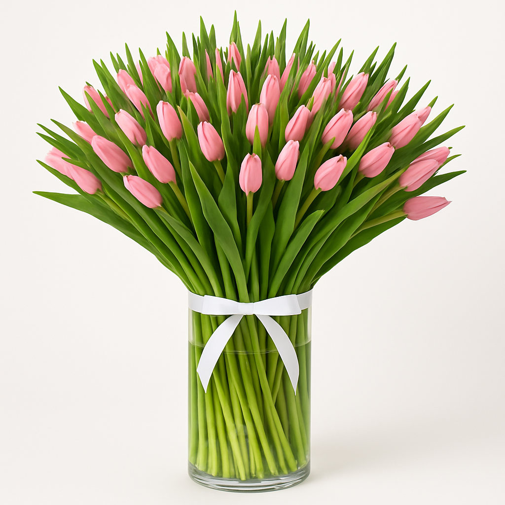 Designer's Collection #8 – Birthday Tulips Vase Arrangement #Size_Grand