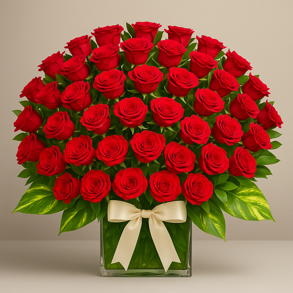 Endless Love Red Roses Gift Arrangement #Size_Deluxe