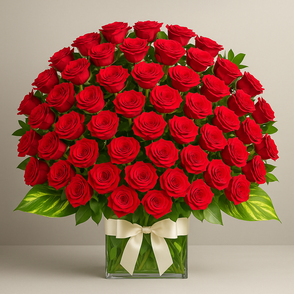 Endless Love Red Roses Gift Arrangement #Size_Grand