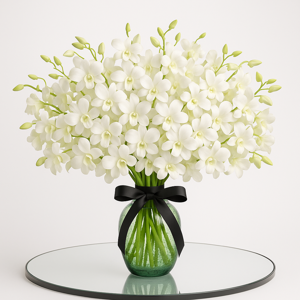 Fantasy – Romantic Orchids Vase Arrangement #Size_Classic