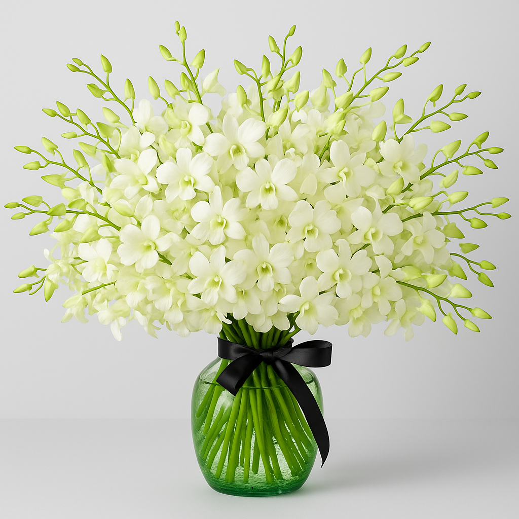 Fantasy – Romantic Orchids Vase Arrangement #Size_Deluxe