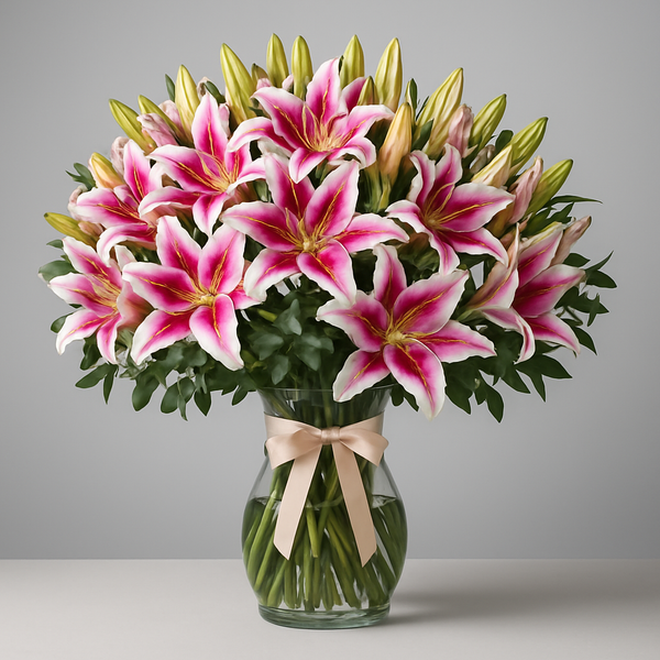 Fragrant Beauty – Birthday Lilies Vase Arrangement
